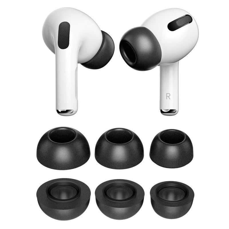 PZOZ 3 أزواج من نصائح الأذن البديلة متوافقة مع Apple AirPods Pro و Pro 2nd (2022)، رغوة الذاكرة لتقليل الضوضاء في الأذن ملحقات نصائح الأذن (تناسب في علبة الشحن) (S/M/L، أسود) - Image 1